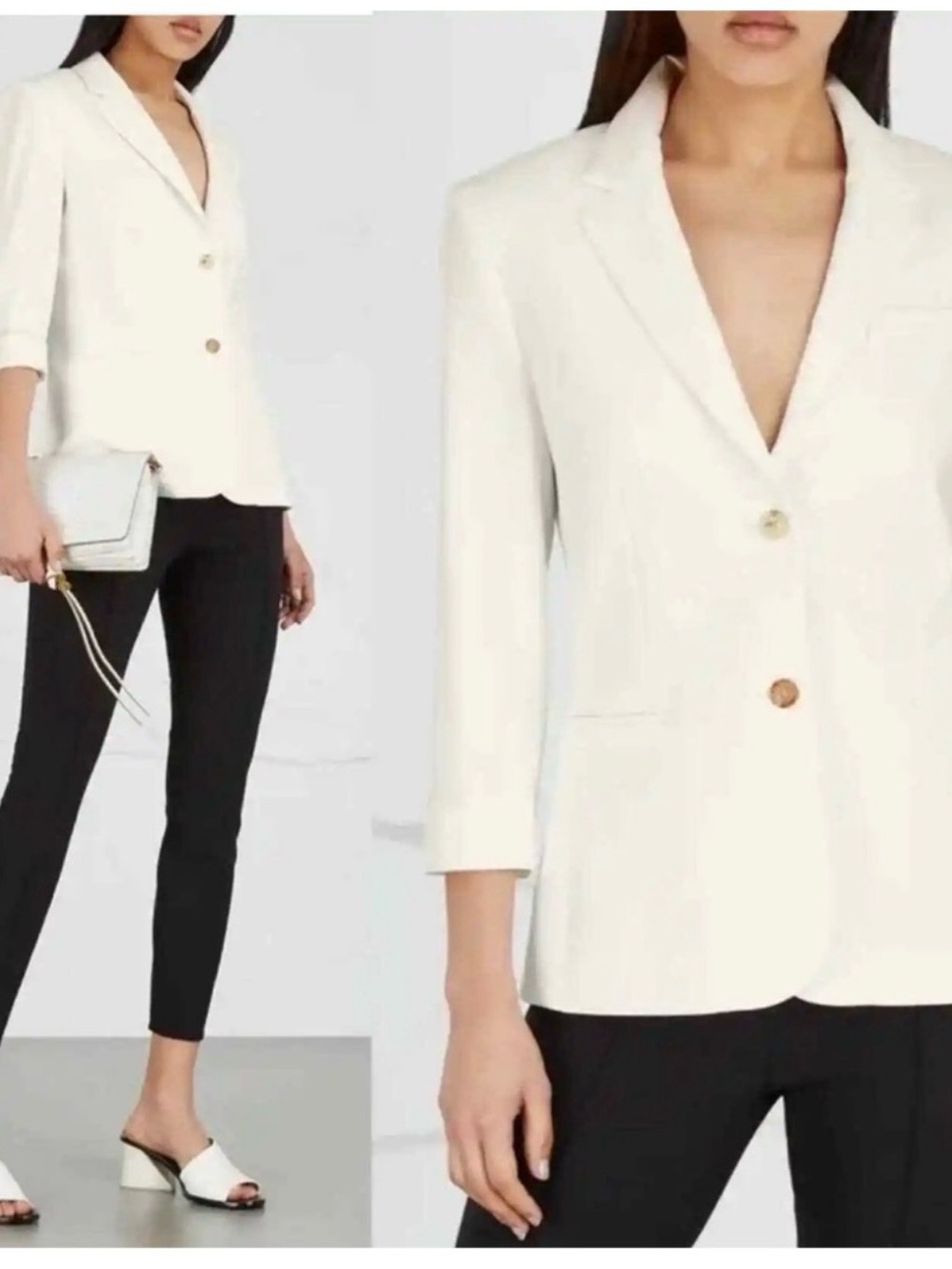The Row Ivory Schoolboy Blazer Wool Stretch size 12